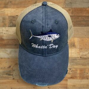 Adams Whatta' Day Fishing Trucker Hat Blue/Tan OSFA